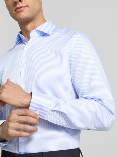 SEIDENSTICKER Koszula biznesowa o kroju slim fit z kołnierzykiem typu kent Błękitny 3