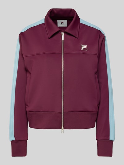 FILA Regular Fit Sweatjacke mit elastischen Abschlüssen Dunkelrot 2