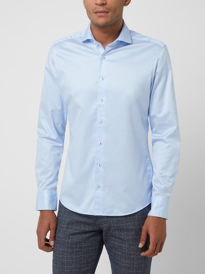 Eterna Slim fit zakelijk overhemd van twill Bleu - 4