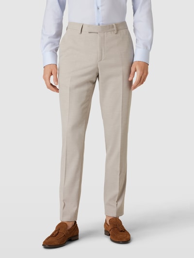Pierre Cardin Spodnie materiałowe o kroju regular fit z fakturowanym wzorem model ‘Ryan’ Beżowy 4