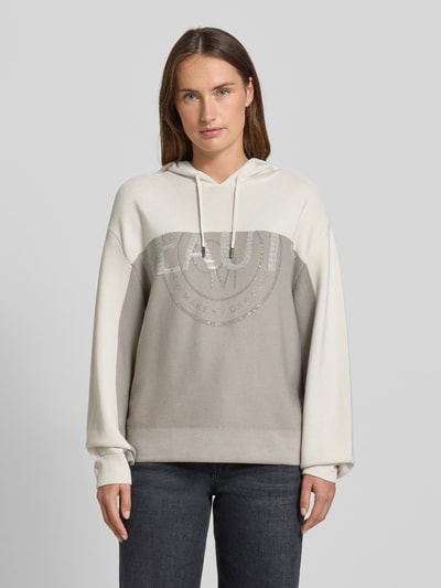 monari Hoodie mit Strasssteinbesatz Taupe 4