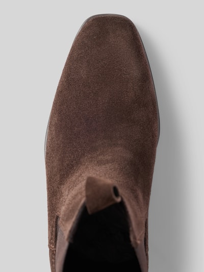 Productfoto, bruine chelsea boots van rundleer met suède textuur, Chelseas uit echt rundleer van Tamaris