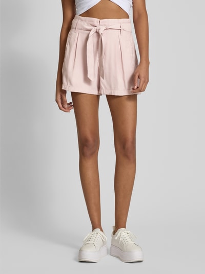 Only Regular fit korte broek met strikceintuur, model 'LARIS' Roze - 4
