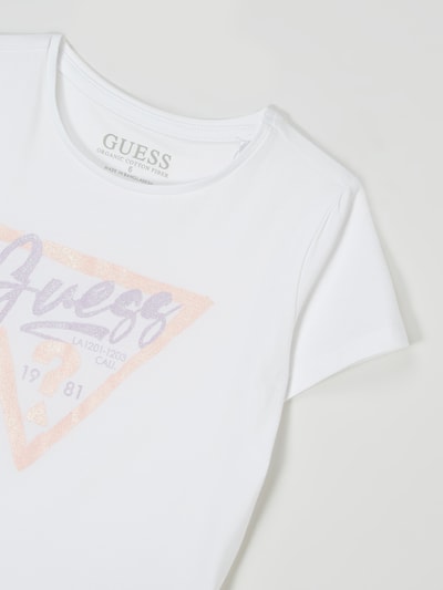 Guess T-Shirt mit Glitter-Effekt  Weiss 2