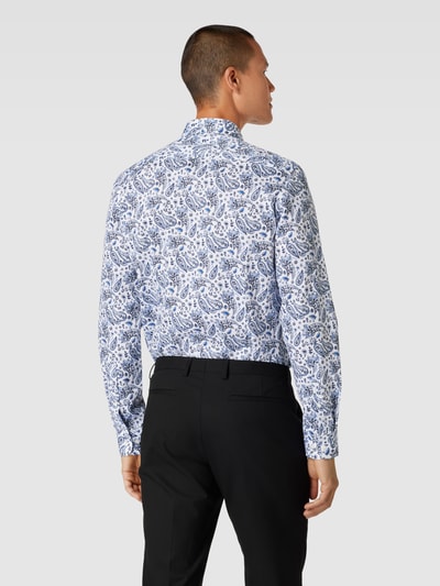 Jake*s Slim fit zakelijk overhemd met all-over motief Wit - 5