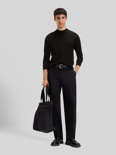 HUGO Regular Fit Strickpullover aus Viskose-Mix Modell 'SAN MARC' Black 1