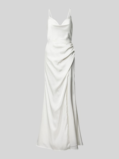 Laona Abendkleid mit seitlicher Raffung Offwhite 2