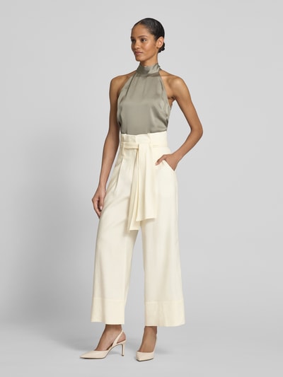 MORE Wide Leg Leinenhose mit Bindegürtel Offwhite 1