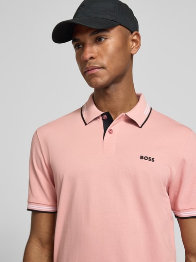 BOSS Green Koszulka polo z czystej bawełny, krój slim fit, model 'PAUL' Mocnoróżowy 3