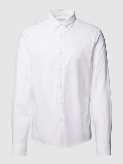 CK Calvin Klein Business-Hemd mit Button-Down-Kragen Modell 'OXFORD' Weiss 2