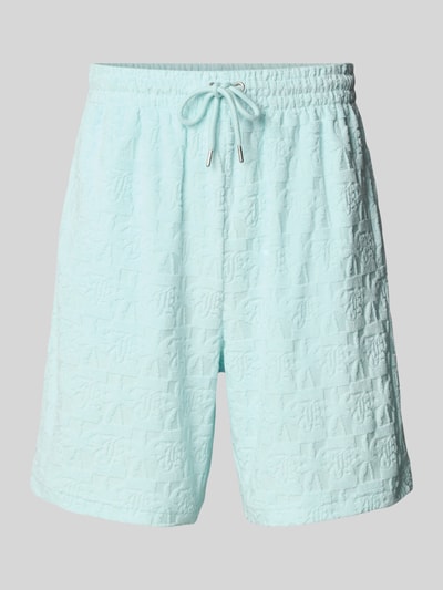 KARL KANI Korte broek met elastische band en tunnelkoord, model 'Terry' Oceaanblauw - 2
