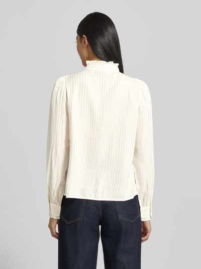 Vero Moda Bluzka o kroju regular fit z długim rękawem z mieszanki wiskozy model ‘BUMPY’ Biały 5