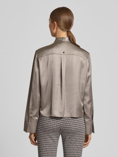 Marc Cain Regular Fit Schluppenbluse mit verdeckter Knopfleiste Taupe 5