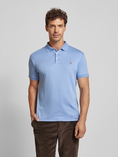 Polo Ralph Lauren Regular fit poloshirt met labelstitching Lichtblauw - 4