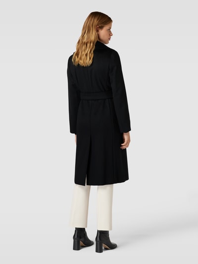 Max Mara Studio Lange jas van wol met strikceintuur Zwart - 5