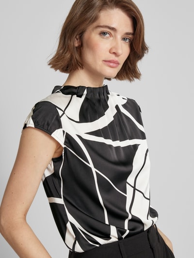 comma Blouse met all-over print Zwart - 3