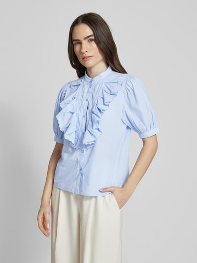 Essentiel Antwerp Regular Fit Hemdbluse mit Stehkragen Modell 'Hamadeus' Hellblau 4