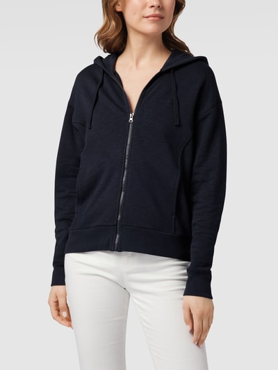 Marc O'Polo Sweatjack met labelstitching Marineblauw - 4