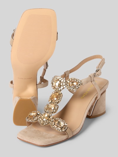 ALMA EN PENA Sandalette mit Ziersteinbesatz Ecru 4