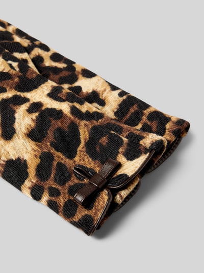 Roeckl Handschoenen met all-over dierenprint Middenbruin - 3