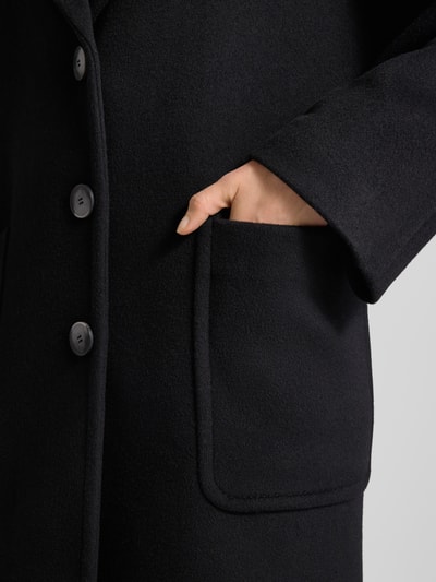 MAX&Co. Relaxed fit lange wollen jas met reverskraag, model 'TAROCCO' Zwart - 3