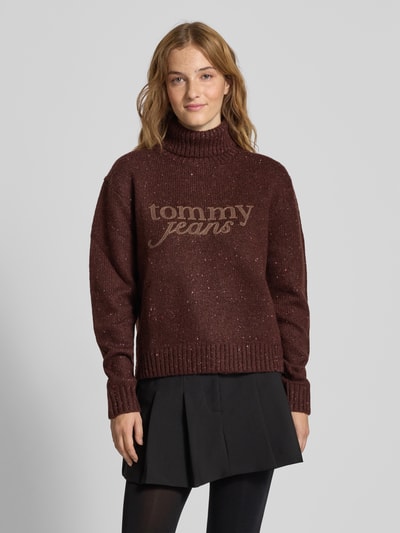 Tommy Jeans Regular Fit Rollkragenpullover mit Wollanteil Modell 'NEP' Schoko 4