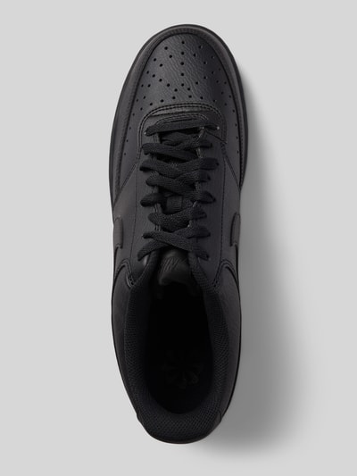 Produktfoto, Sneaker mit Logo Modell 'Court Vision Low' von Nike in Schwarz mit abgerundete-Spitze, Schnürung, Textur aus Leder, Herren Sneaker, Absatzhöhe: 2 cm, Schafthöhe: 8 cm, Schaftweite: 10 cm, Größe 10,5