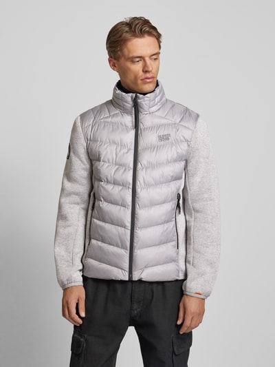 Superdry Jack met opstaande kraag en labelstitching Lichtgrijs - 4