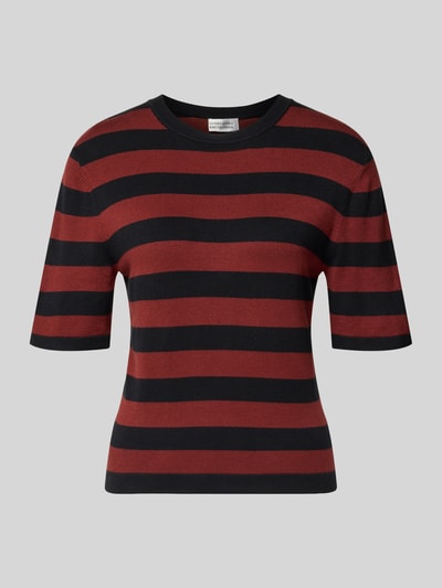 GUIDO MARIA KRETSCHMER WOMAN Gebreid shirt van viscosemix met ronde hals Bordeaux - 2