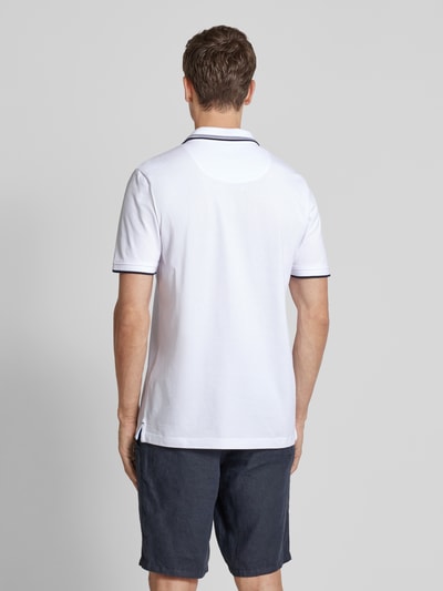 Fynch-Hatton Regular Fit Poloshirt mit Kontraststreifen Weiss 5