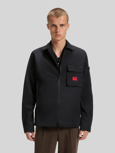 HUGO Oversized Fit Hemdjacke aus Baumwoll-Mix Modell 'Emmond' Black 4