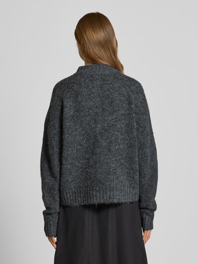 Neo Noir Gebreid jack met opstaande kraag, model 'Taura' Antraciet - 5