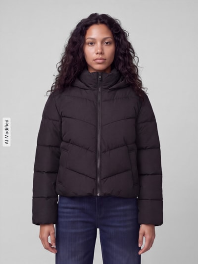 ONLY Regular Fit Steppjacke mit Kapuze Modell 'CLAIR' Black 4