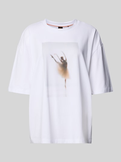 BOSS Orange Regular fit T-shirt van katoenmix, model 'C_EBOYS_1' Wit - 2