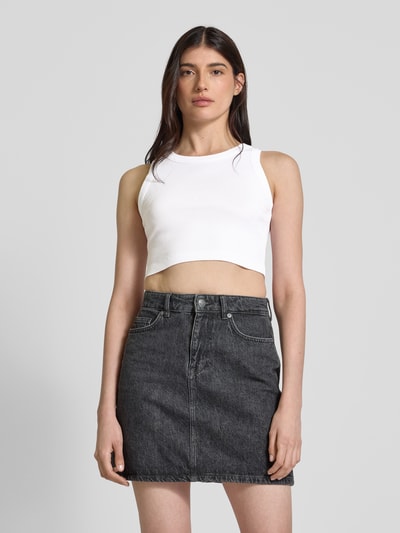 Drykorn Crop Top in Ripp-Optik Modell 'NADEEN' Weiss 4