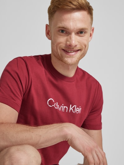 CK Calvin Klein T-Shirt mit Label-Print Bordeaux 3