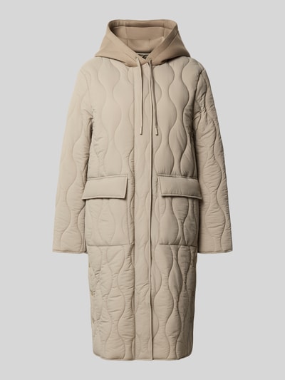 Jake*s Casual Płaszcz pikowany z kapturem Ziemisty brązowy 2