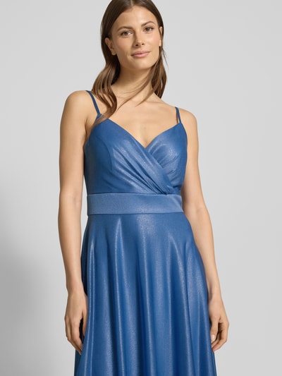 TROYDEN COLLECTION Avondjurk in wikkellook Bleu - 3