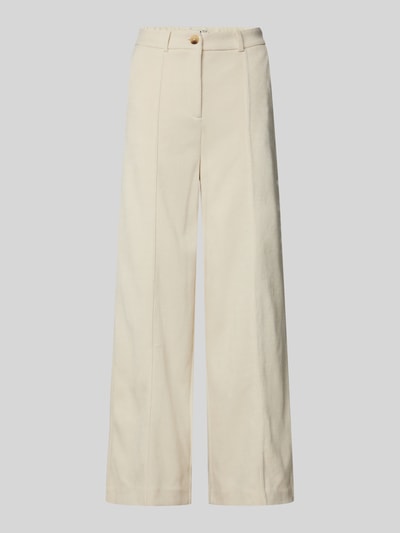 ICHI Wide Leg Cordhose mit Bundfalten Modell 'KATE' Beige 1