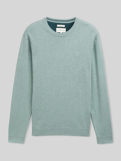 Tom Tailor Regular Fit Pullover aus reiner Baumwolle Mint Melange 2