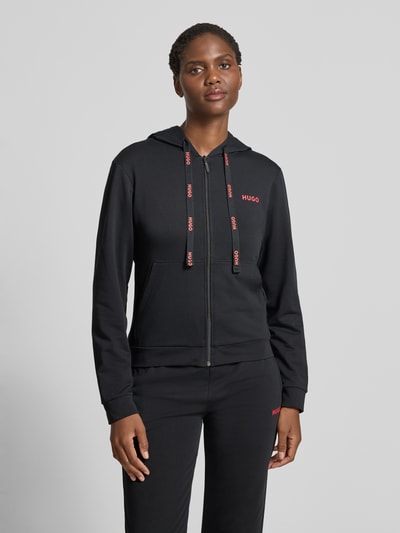 HUGO Bluza rozpinana o kroju regular fit z mieszanki bawełny model ‘HUGO ID JACKET’ Czarny 4