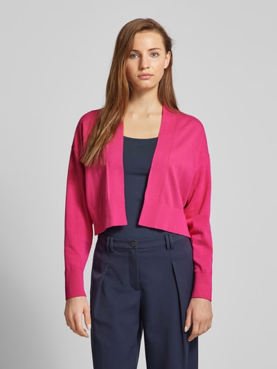 Esprit Cropped Cardigan mit gerippten Abschlüssen Pink 4