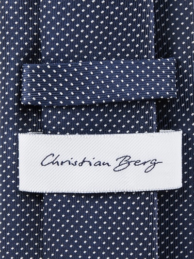 Christian Berg Men Seidenkrawatte mit Polka Dots Marine 2