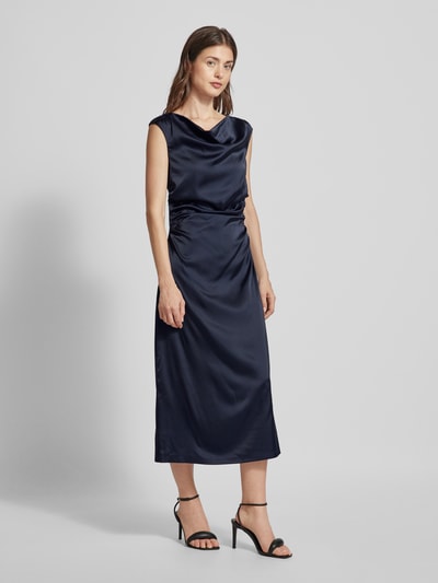Zero Sukienka midi w jednolitym kolorze z marszczeniami Granatowy 1