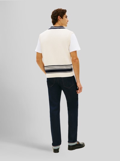 Tommy Hilfiger Strickpullunder mit Wappen Logo Stitching aus reiner Baumwolle Offwhite 5
