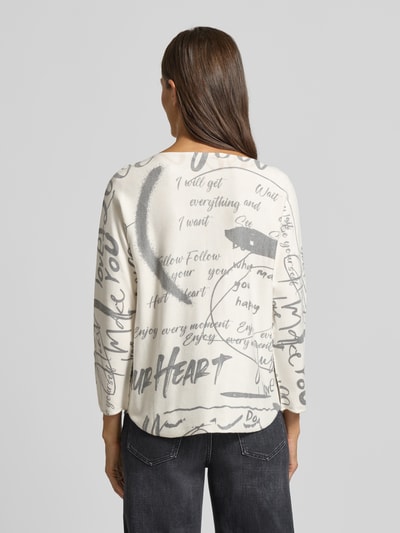 ZABAIONE Longsleeve mit 3/4- Arm und Statement-Print Offwhite 5