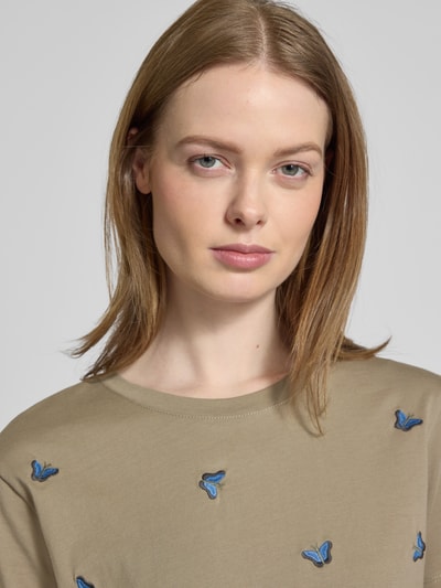 Jake*s Casual T-Shirt mit Motiv-Stitching Lind 3