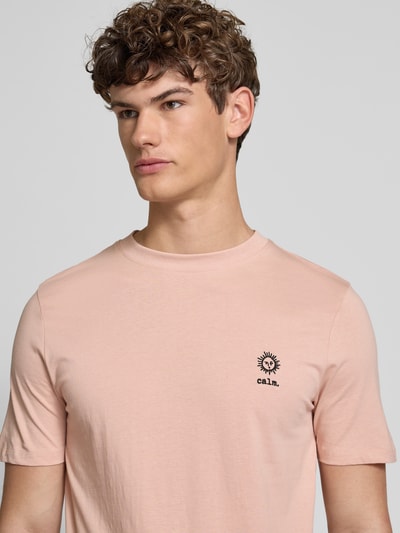 Blend T-Shirt mit Motiv- und Statement-Stitching Modell 'JANUS' Altrosa 3
