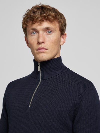 SELECTED HOMME Gebreide pullover met ribboorden, model 'DANE' Donkerblauw - 3