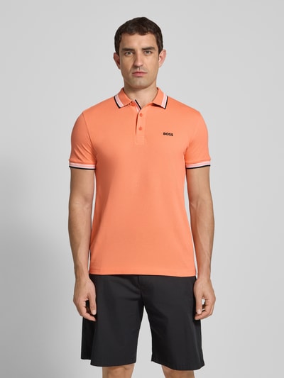 BOSS Green Regular Fit Poloshirt mit Label-Stitching Modell 'PADDY' Hellrot 4